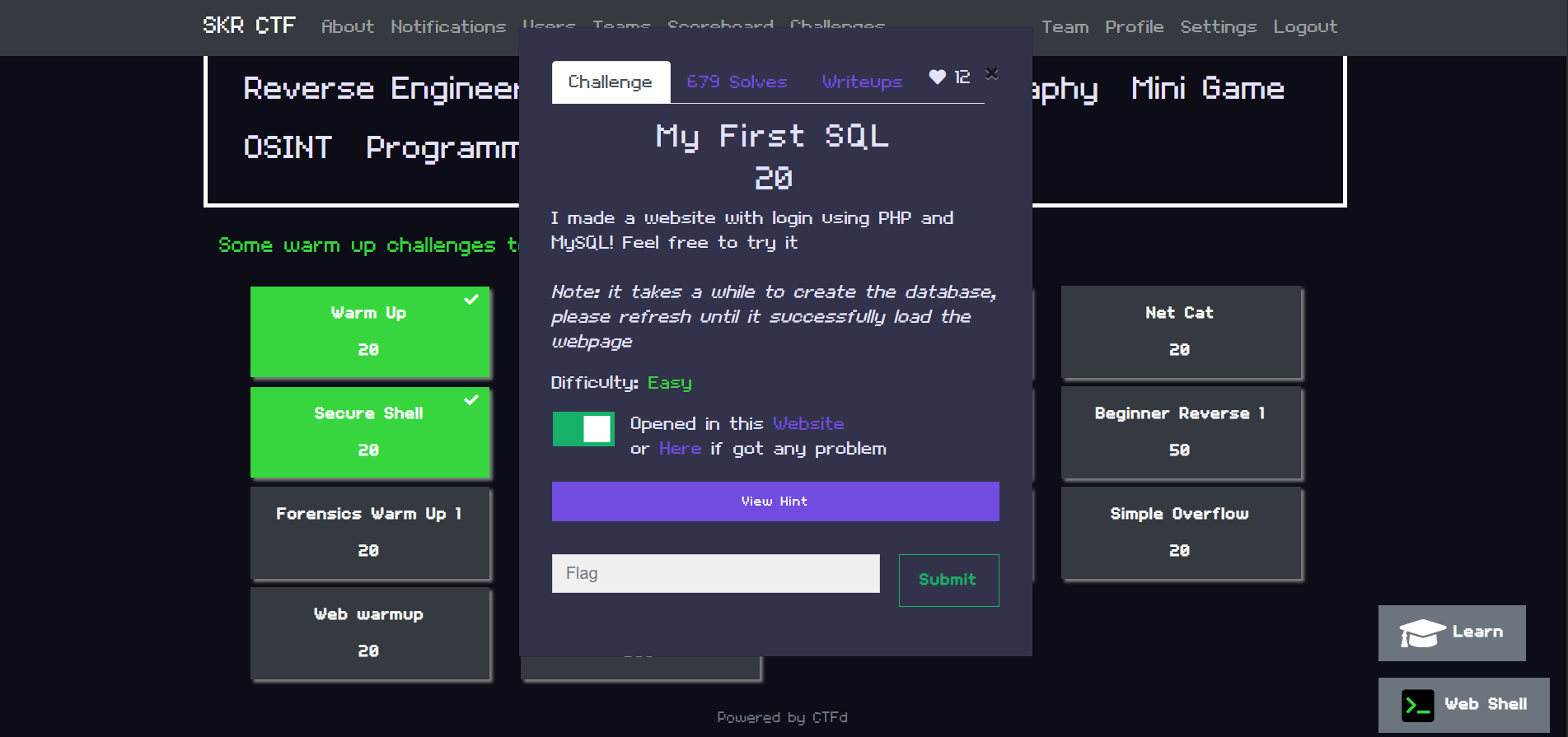 SKRCTF: My First SQL – Beginner SQL Injection Challenge Writeup